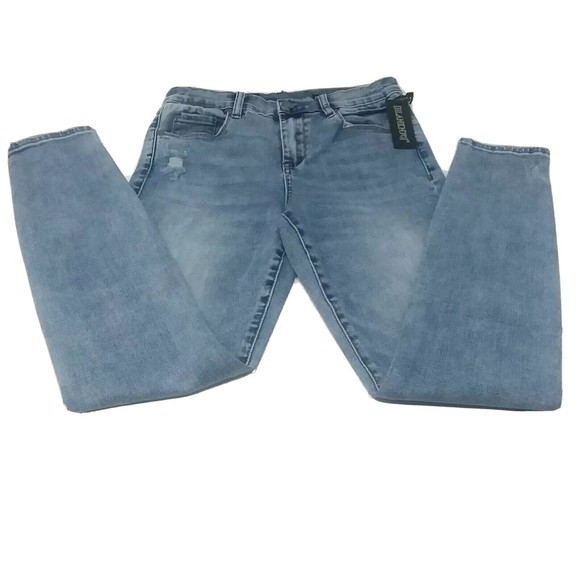 BlankNYC The Bond Womens Distressed Mid Rise Skinny Jeans Medium Wash sz 28 NEW - Picture 1 of 6